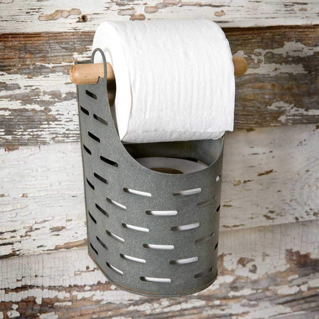 Colonial Tin Works Metal Toilet Paper Holder,grey