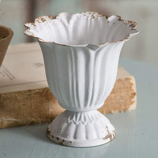 CTW Home Collection Small Scalloped Cup Kitchen Supplies, 4 Length 3.75 Height, White