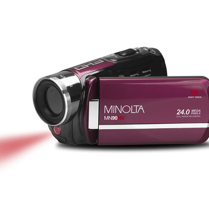 Minolta MN90NV-M MN90NV Full HD 1080p IR Night Vision Camcorder (Maroon)