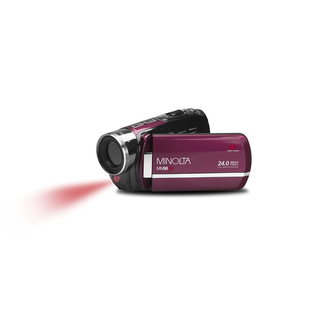 Minolta MN90NV-M MN90NV Full HD 1080p IR Night Vision Camcorder (Maroon)