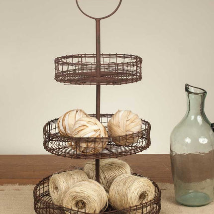 Three Tier Wire Stand with Handle