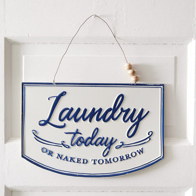 Colonial Tin Works 440196 Laundry Today Small Hanging Sign, 12-inch Width