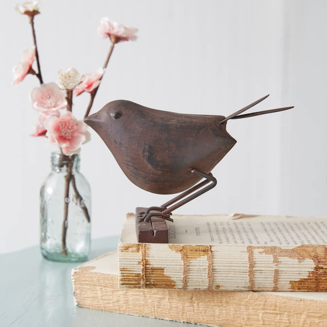 CTW Home Collection Perched Songbird Shelf Sitter, 4-inch Height, Metal, Home, Home Décor