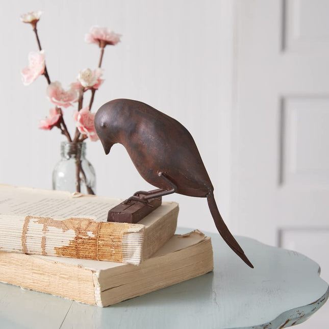 CTW Home Collection Kneeling Songbird Shelf Sitter, 4-inch Height, Metal, Home, Home Décor