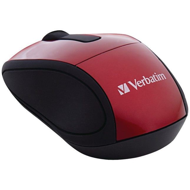 Verbatim 2.4G Wireless Mini Travel Optical Mouse with Nano Receiver for Mac and PC - Red