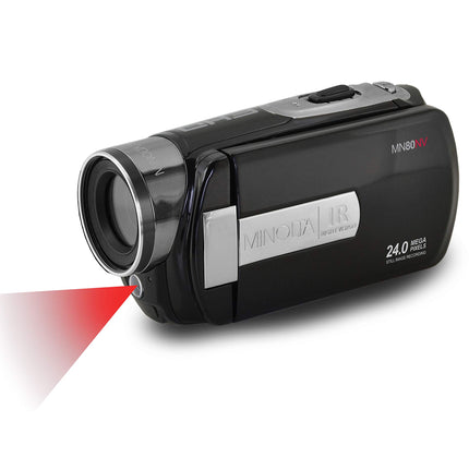 Minolta 1080p Full HD 3 Touchscreen Camcorder with Nightvision & 16GB SD Card, MN80NV-BK Black