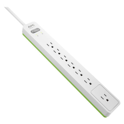 APC Power Strip Surge Protector, APC PE76W, 1440 Joule, Flat Plug, 7 Outlet Strip