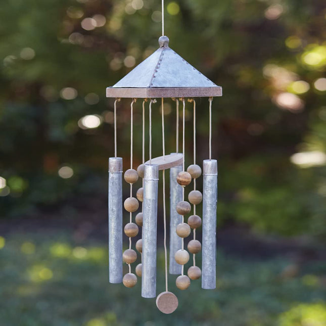 Colonial Tin Works 440210 Wood and Metal Wind Chime, 18-inch Height