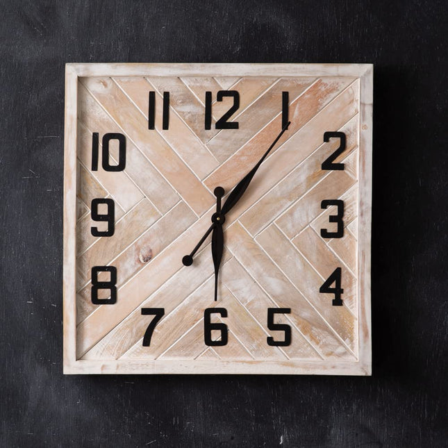 CTW Home Collection Herringbone Wall Clock, 24-inch Height, Wall Hanging Timer Decoration