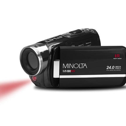 Minolta MN90NV 1080p Full HD Night Vision Camcorder, Black