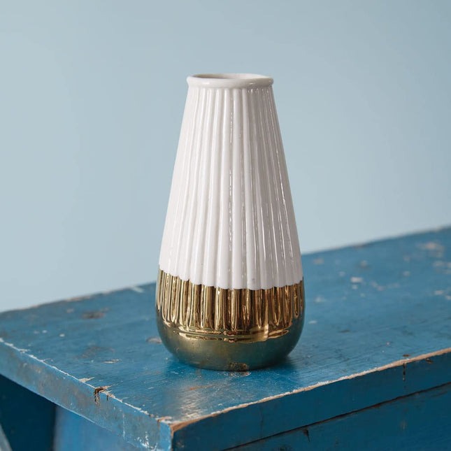 CTW Home Collection 530528 Gold Dipped Mini Cylinder Vase, 5.75-inch Height