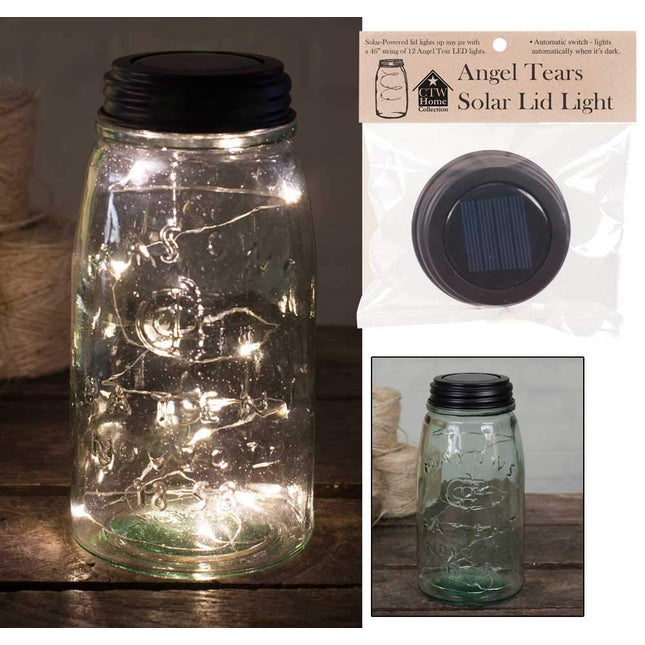 Colonial Tin Works Angel Tears Solar Light Mason Jar Lid,Deep Rustic Brown,1 count