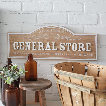 CTW Home Collection General Store Wall Decorative Sign, 23.75-inch Width, MDF, Wall Accent, Home Decor