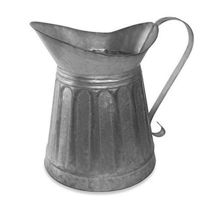 Colonial Tin Works CTW Metal Milk Pitcher Rustic Farmhouse Decor, Steel, 12-inch Height, one size, Galvanized Silver