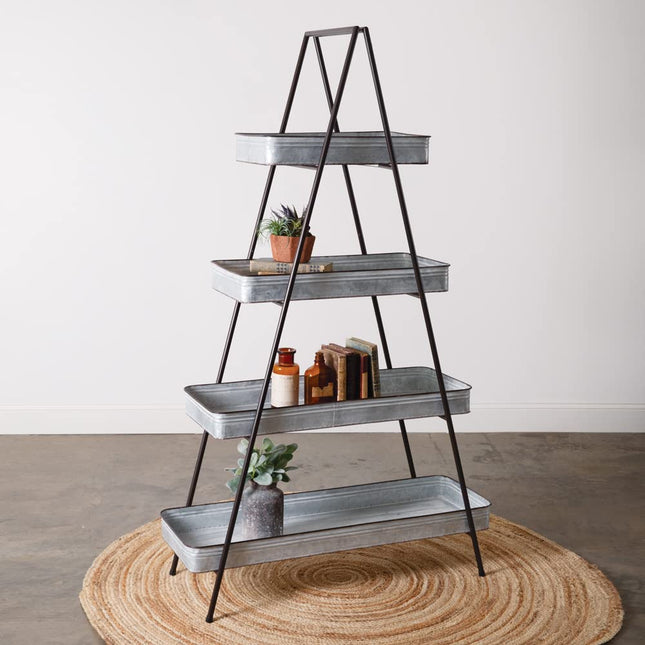 A-Frame Galvanized Shelving Display