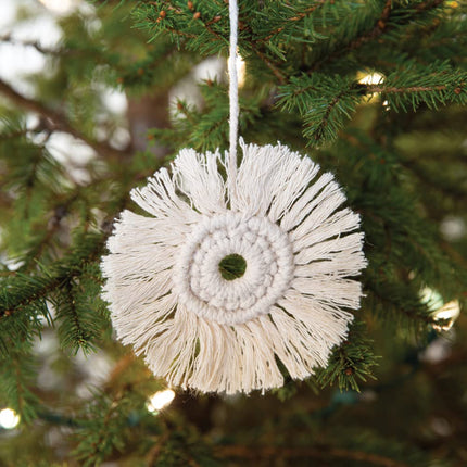 CTW Home Collection Macrame Wreath Ornament, 4-Inch Diameter