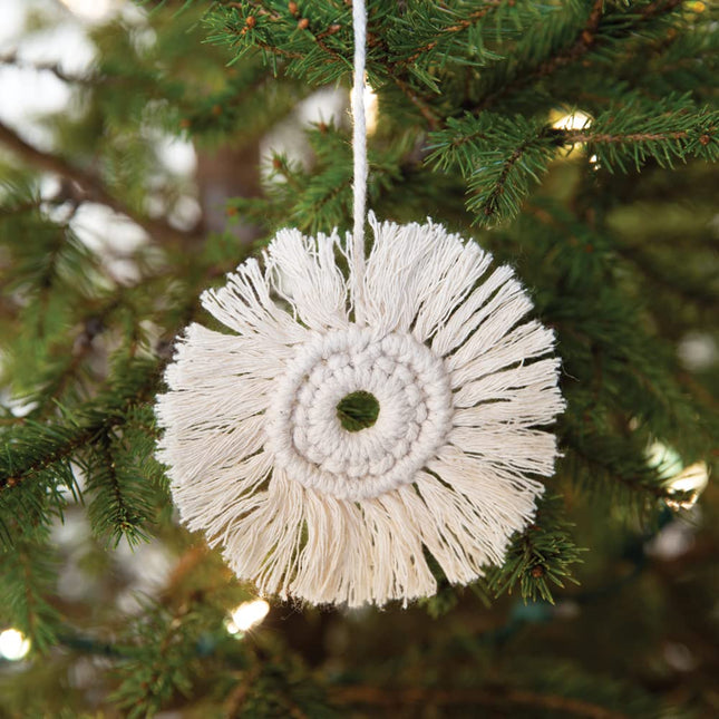 CTW Home Collection Macrame Wreath Ornament, 4-Inch Diameter