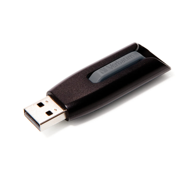 Verbatim 64GB USB 3.0 Store 'n' Go V3 Flash Drive - Cap-Less & PC/Mac Compatible - Gray