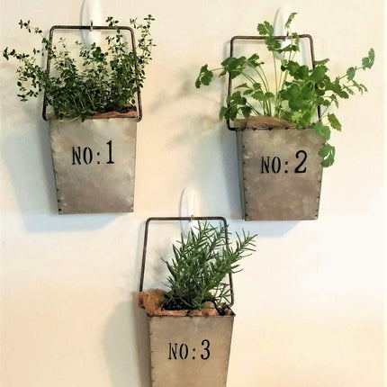 Industrial Farmhouse Set of 3 Hanging Wall Pockets