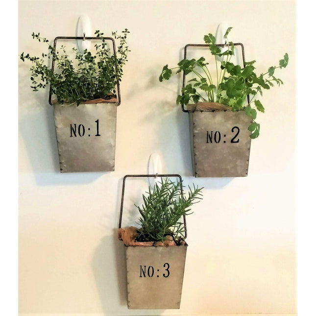 Industrial Farmhouse Set of 3 Hanging Wall Pockets