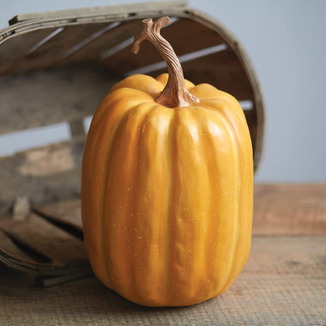 Colonial Tin Works Harvest Time Pumpkin, 13-inch Height, Resin