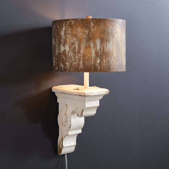 CTW Home Collection Eldora Wall Lamp, 26.5-inch Height, Metal, Wood, Home, Home Décor