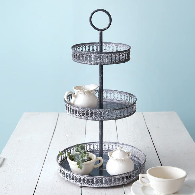 CTW 790168 French Colonial Three-Tier Display Stand, 23-inch Height