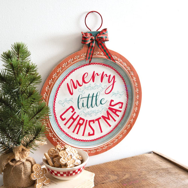 CTW Home Collection Merry Little Christmas Ornament Decorative Sign, 15.25-inch Depth, Holiday Season Decoration