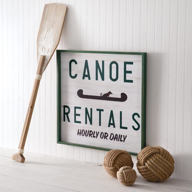 Colonial Tin Works 510581 Canoe Rentals Wall Sign, 20-inch Square