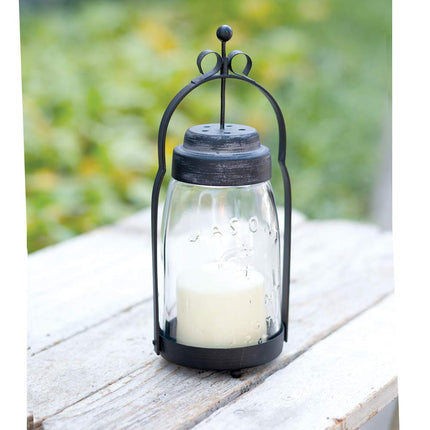 Mason Jar Quart Butler Lantern - Black