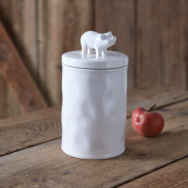 CTW Home Collection Large Piglet Canister, 9.5-inch Height, Ceramic, Jar, Food Container, Kitchen Organizer, Functional Storage