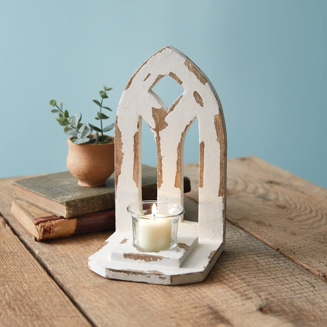 CTW Home Collection 370712 Distressed Arch Votive Candle Holder, 9-inch Height