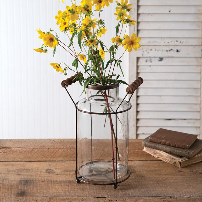 CTW Home Collection Milk Can Flower Frog Vase, 12.5-inch Height