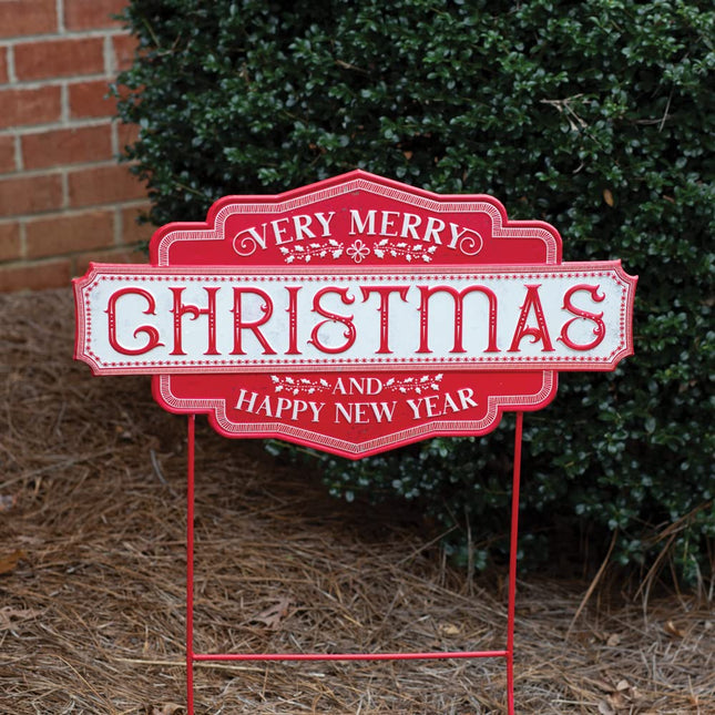 Merry Christmas Very and New Year Garden Stake