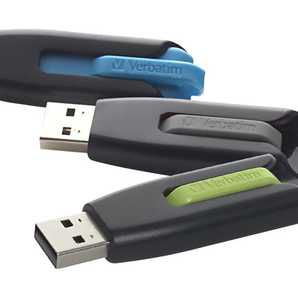 Verbatim 16GB Store 'n' Go V3 USB 3.0 Flash Drive - 3pk - Blue, Green, Gray