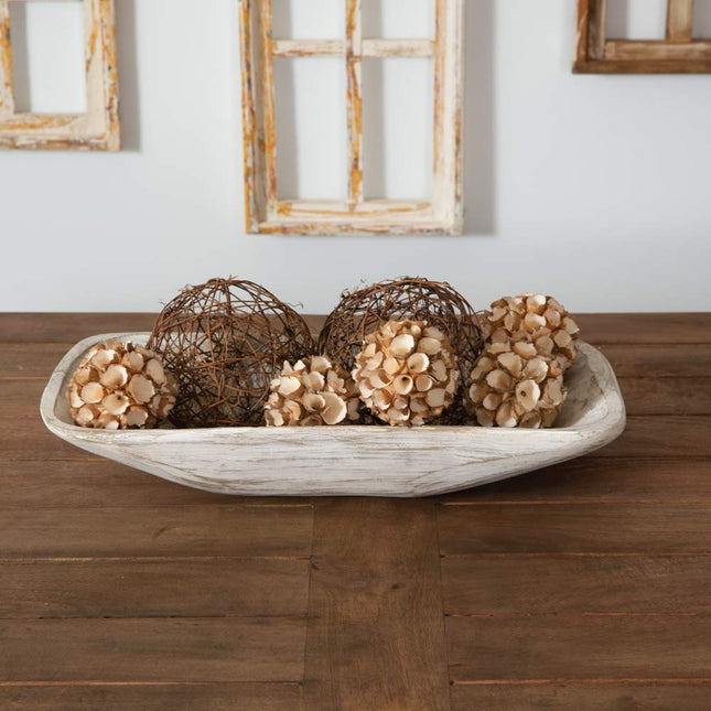 CTW 680597 Whitewash Centerpiece Bowl, 19.5-inch Length