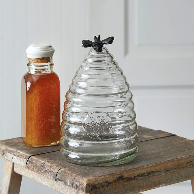 CTW Home Collection 370502 Small Honey Hive Canister, 5-inch Diameter, Glass