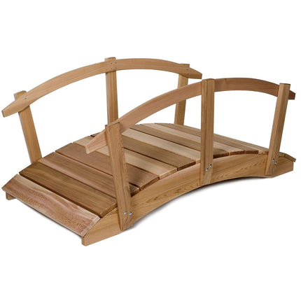 All Things Cedar Garden Bridge with Side Rails (8-Ft Bridge & Rails)
