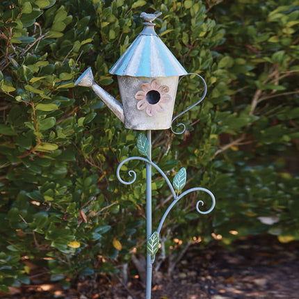 CTW Home Collection Watering Can Birdhouse Garden Stake, 56-inch Height