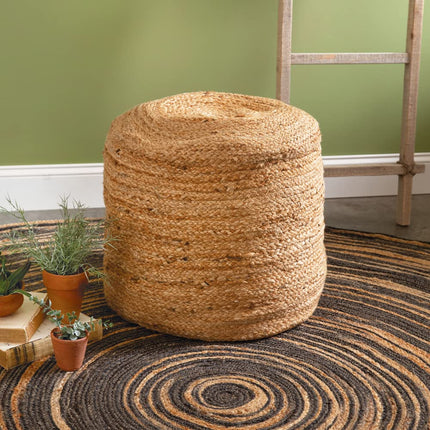 CTW Home Collection Natural Jute Floor Pouf, 19.50-inch Diameter