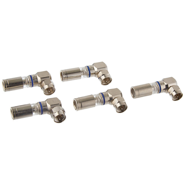 Tripp Lite 92-691 Ideal Rg6 & Rg6 Insite Rtq Plenum 90-Degree F Connector, 5 Pack