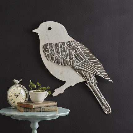 CTW Home Collection 530423 White Sparrow Wall Decor, 27.5-inch Length