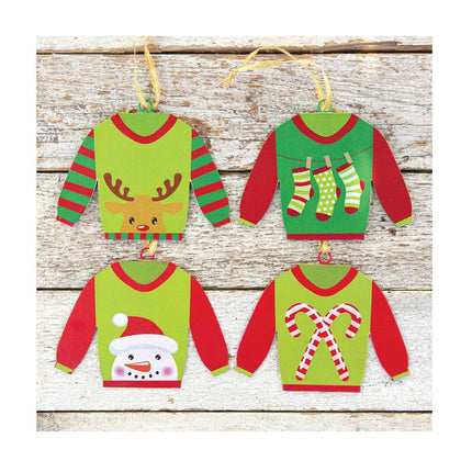 Set of Four Holiday Sweater Ornaments