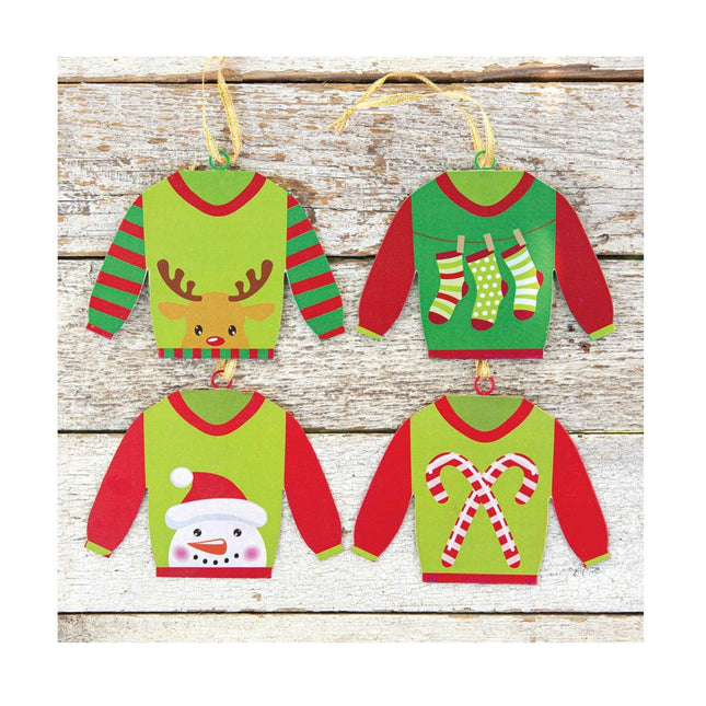Set of Four Holiday Sweater Ornaments