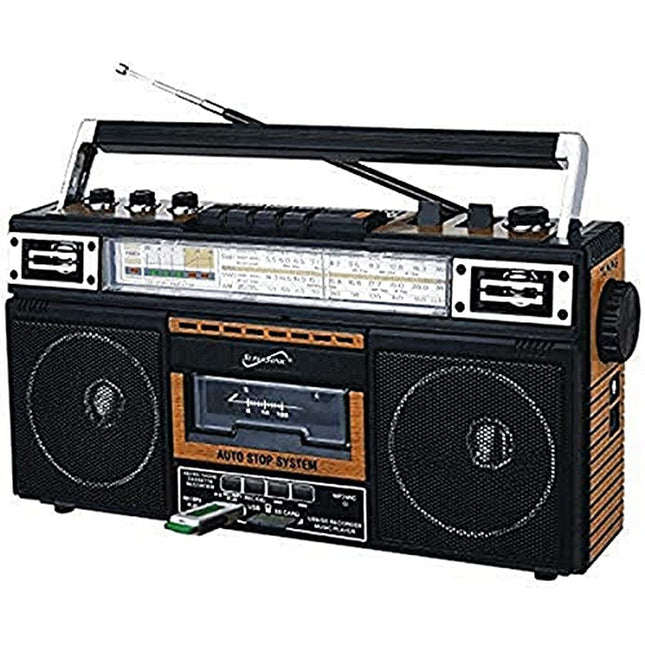 SuperSonic SC-3201BT Retro Radio and Bluetooth Speaker: Built-in Analog Music to Digital Files Converter