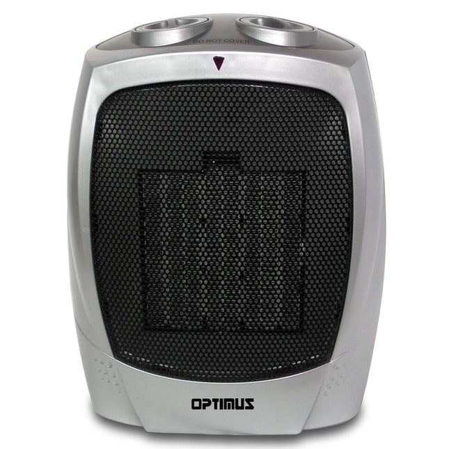 Optimus, H-7004, Silver Portable Ceramic Thermostat Heater