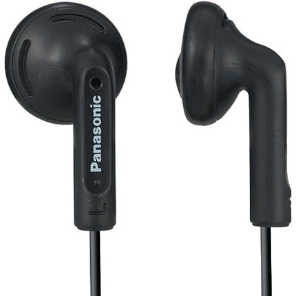 PANASONIC Stereo Earbud Headphones with Comfortable, Clear, and Powerful Sound. Includes 3.9 ft Cord with Miniplug 3.5mm Headphone Jack - RP-HV096-K - In Ear Earbuds (Black)