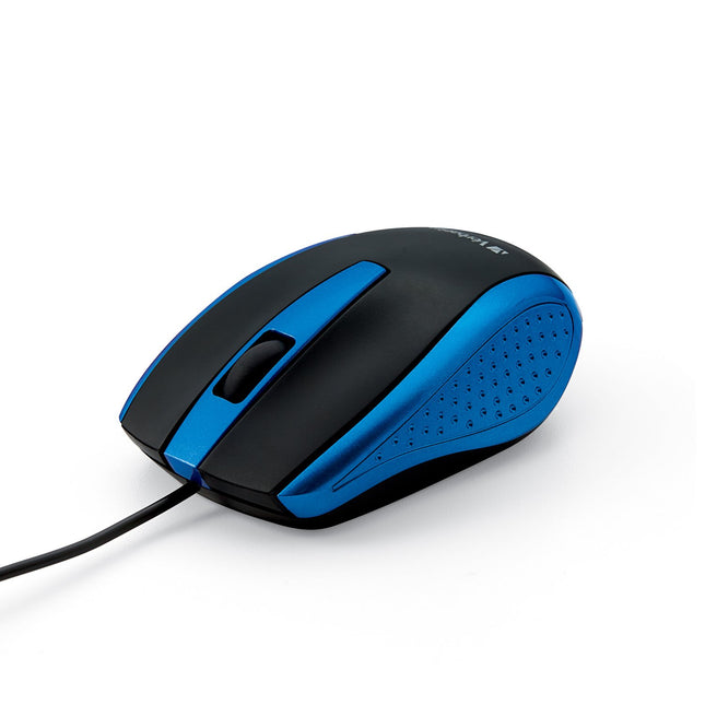 Verbatim Wired USB Computer Mouse - Corded USB Mouse for Laptops and PCs - Right or Left Hand Use, Blue 99743, 1.4  x 2.4  x 3.9