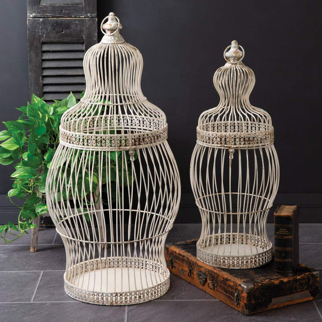 CTW Home Collection 400195 Victorian Birdcages, Set of Two, 19.5-inch Diameter, Iron