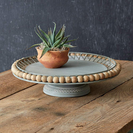 CTW 530371 Boho Wood Ball Cake Stand, 3.5 inch Height